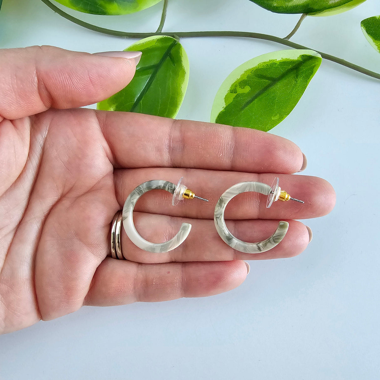 Cam Mini Hoops - Sage from Spiffy & Splendid