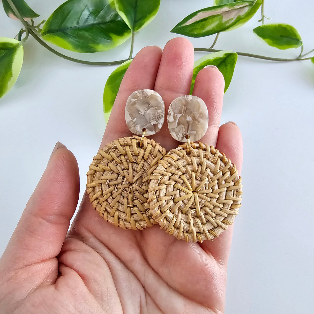Dominica Earrings - Dark Rattan from Spiffy & Splendid