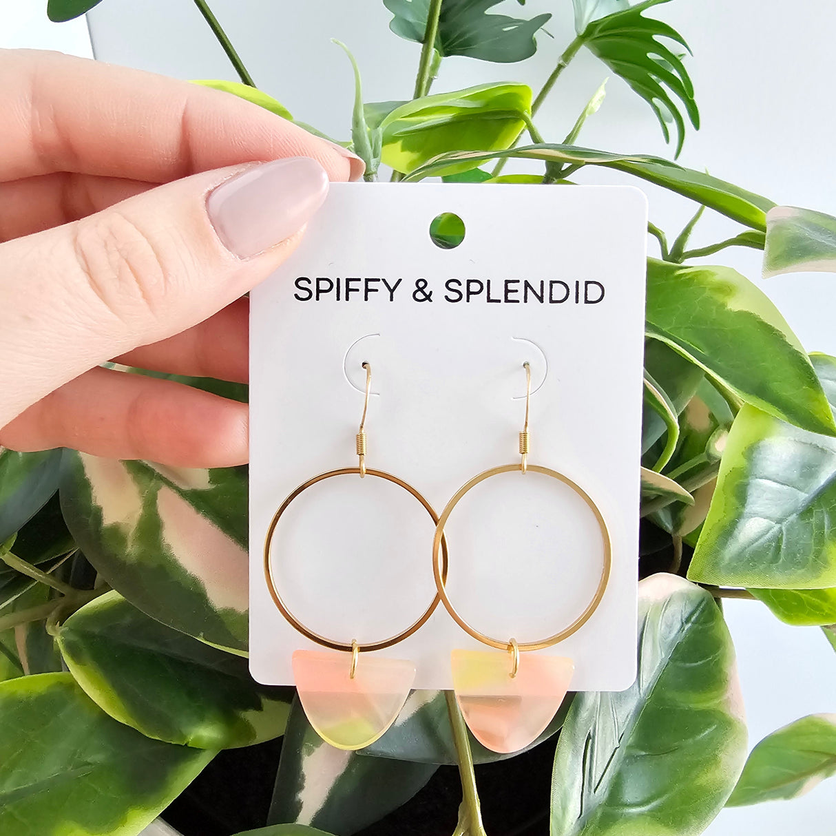 Iris Earrings Large - Iridescent Neon from Spiffy & Splendid