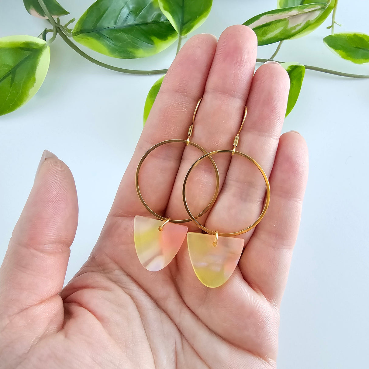 Iris Earrings Large - Iridescent Neon from Spiffy & Splendid