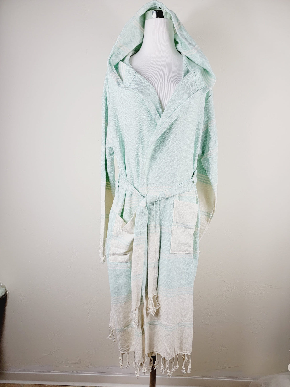 Unisex Robe, Beach or spa Robe with pockets - Mint from EBRU Home