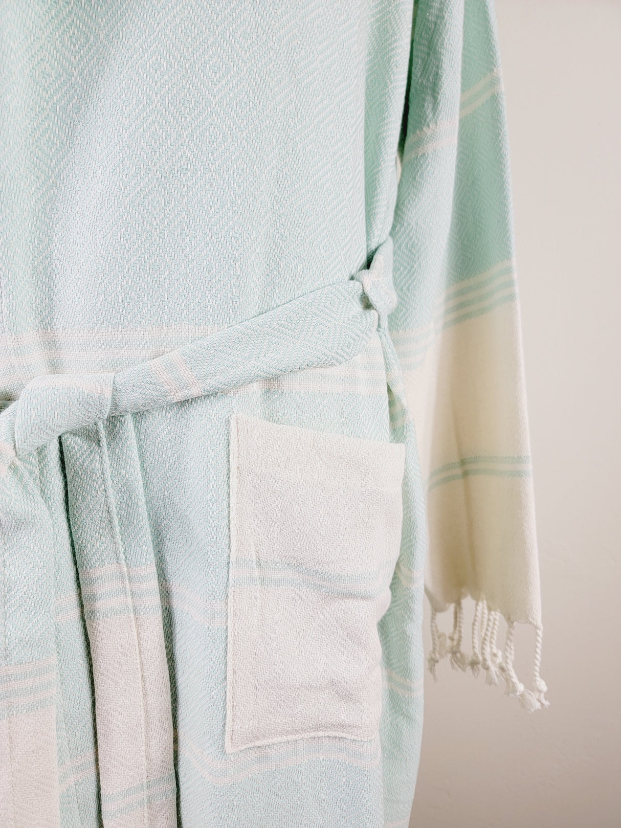 Unisex Robe, Beach or spa Robe with pockets - Mint from EBRU Home
