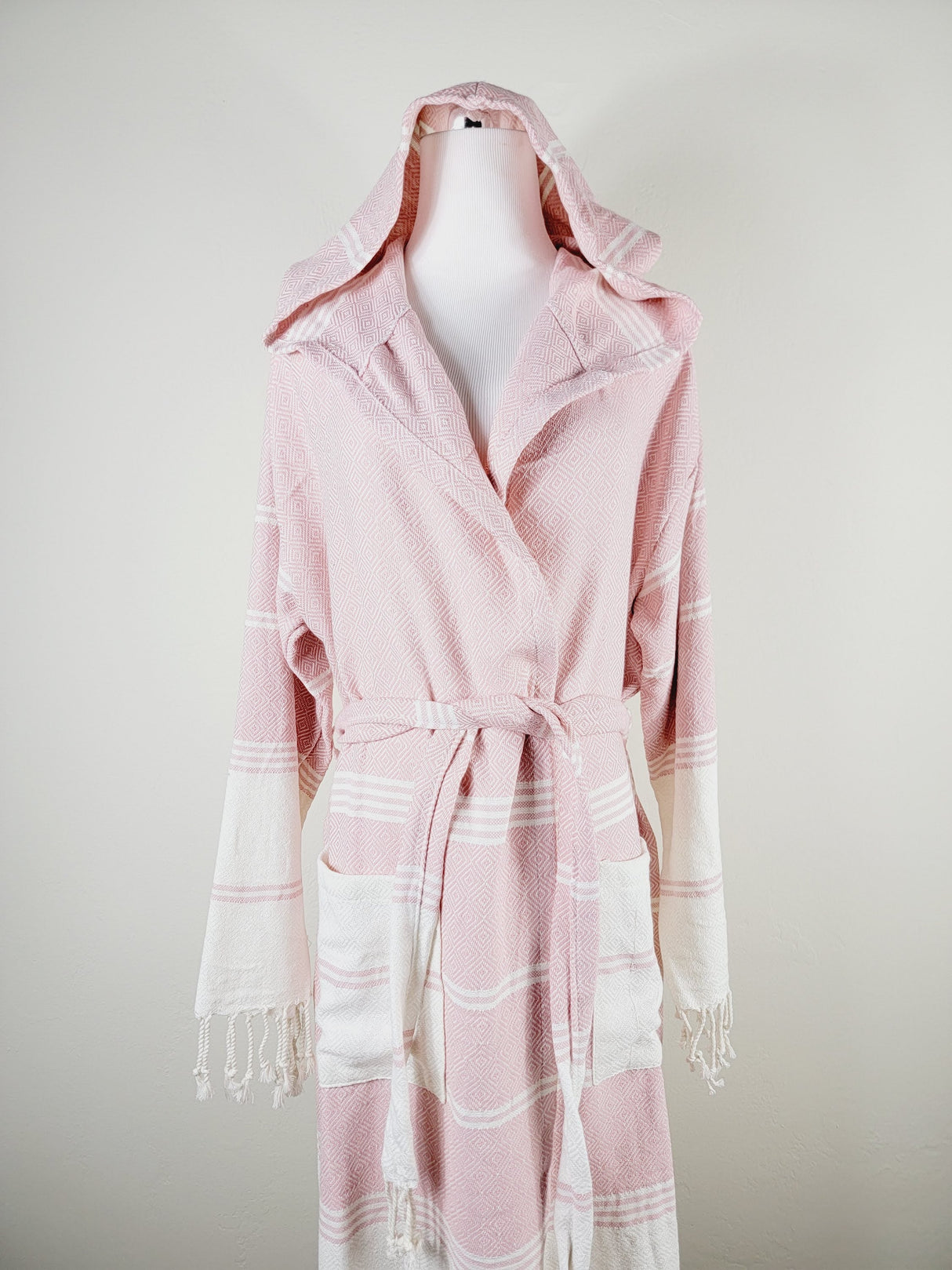 Unisex Robe, Beach or spa Robe with pockets - Pink from EBRU Home