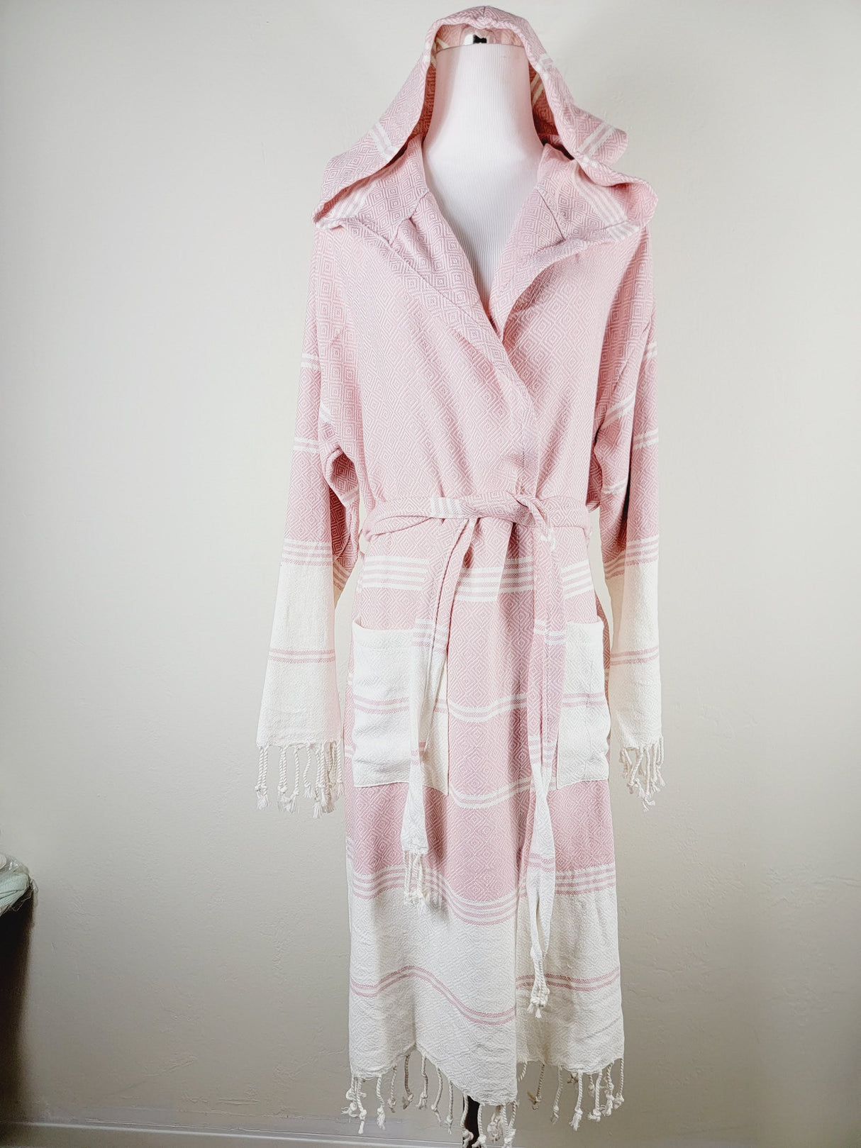 Unisex Robe, Beach or spa Robe with pockets - Pink from EBRU Home
