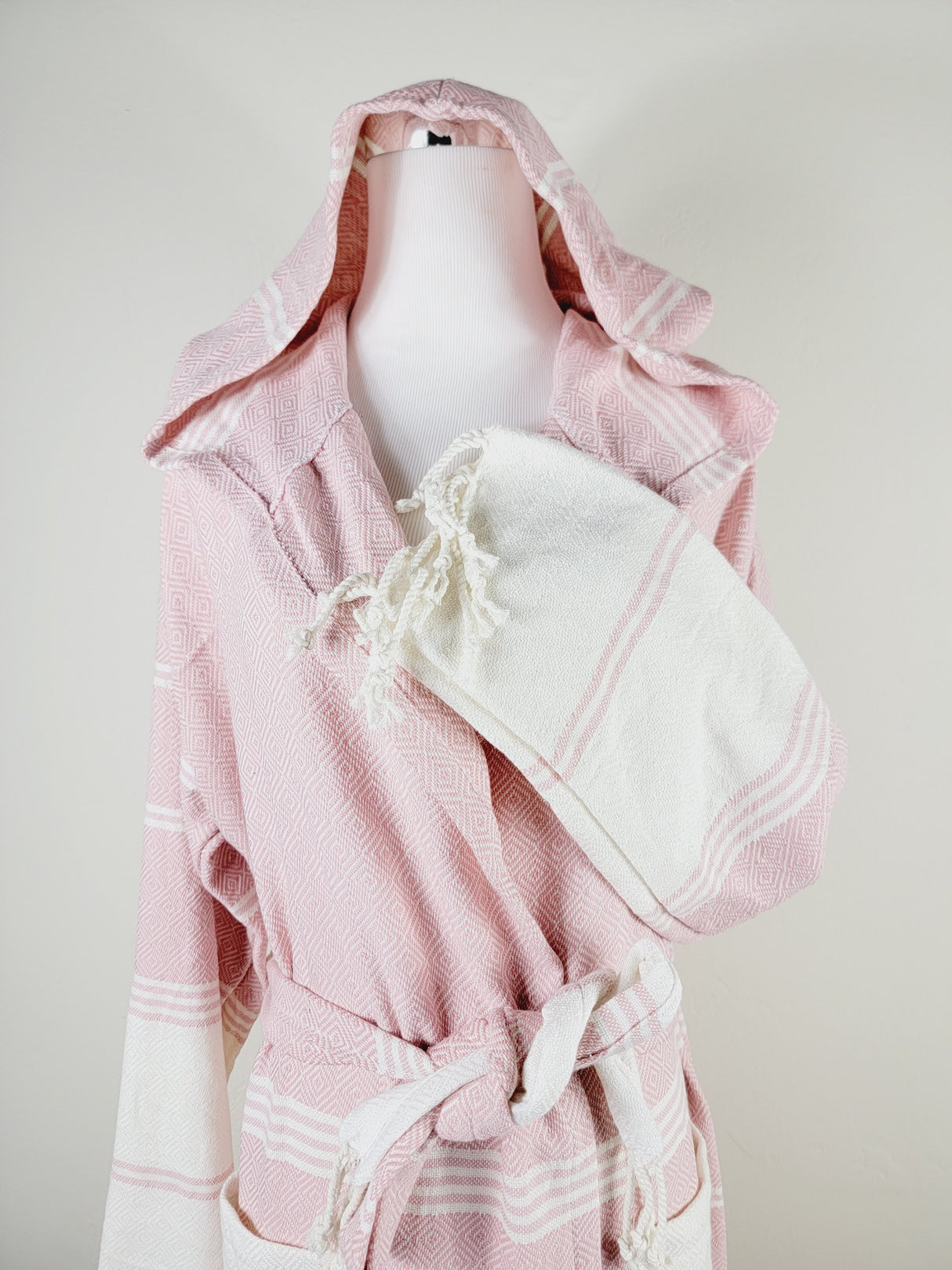 Unisex Robe, Beach or spa Robe with pockets - Pink from EBRU Home