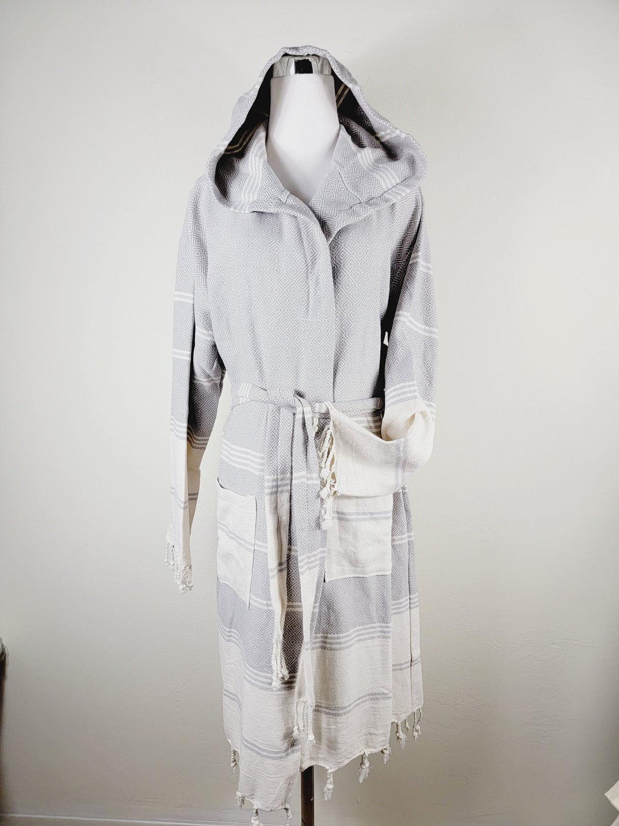 Unisex Robe, Beach or spa Robe with pockets - Gray from EBRU Home
