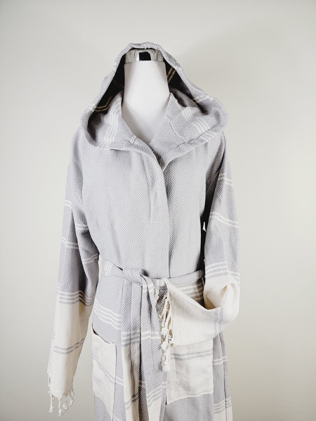 Unisex Robe, Beach or spa Robe with pockets - Gray from EBRU Home
