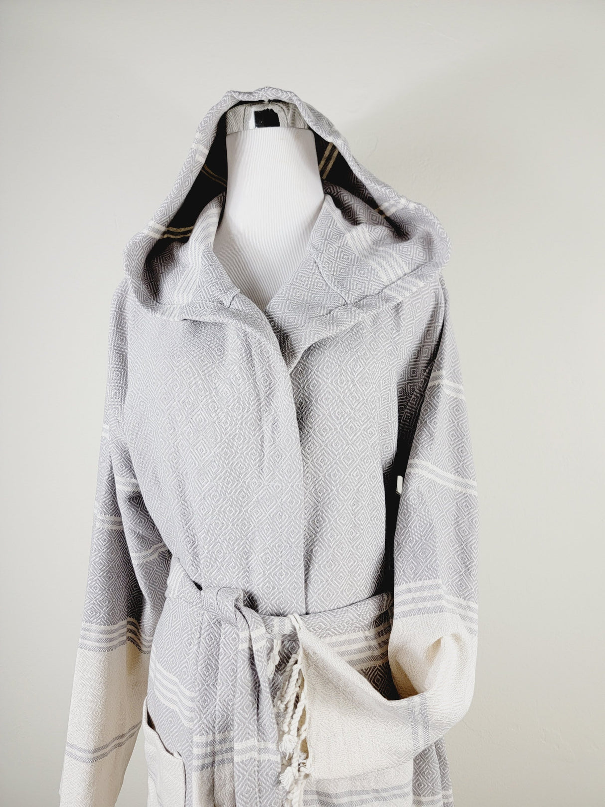 Unisex Robe, Beach or spa Robe with pockets - Gray from EBRU Home