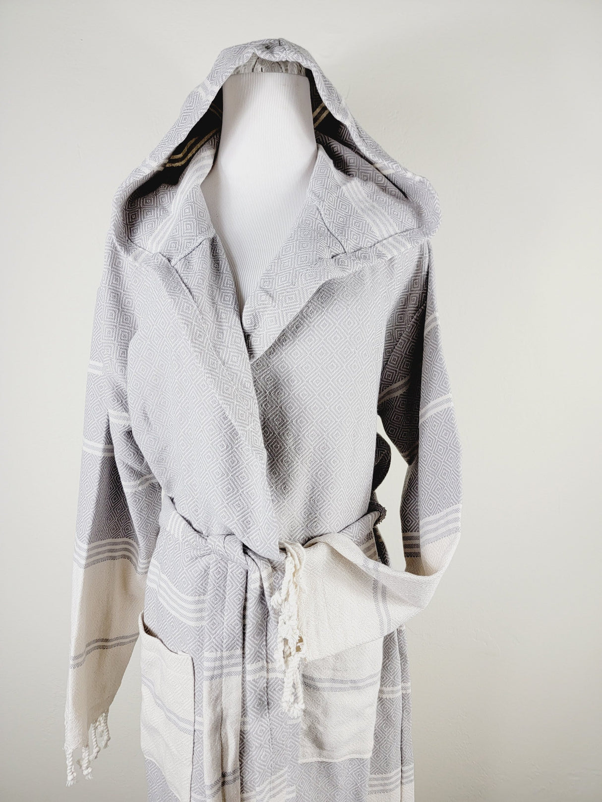 Unisex Robe, Beach or spa Robe with pockets - Gray from EBRU Home