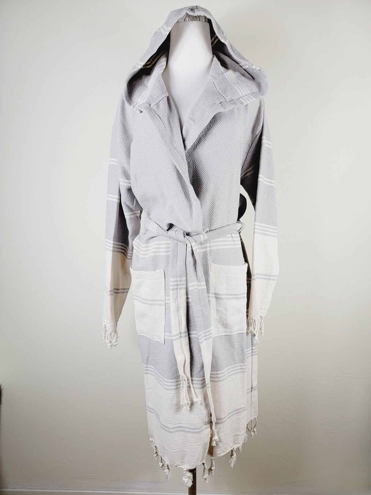 Unisex Robe, Beach or spa Robe with pockets - Gray from EBRU Home