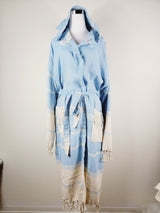 Unisex Robe, Beach or spa Robe with pockets - Light Blue from EBRU Home
