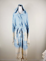 Unisex Robe, Beach or spa Robe with pockets - Light Blue from EBRU Home