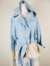 Unisex Robe, Beach or spa Robe with pockets - Light Blue from EBRU Home