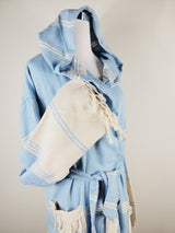 Unisex Robe, Beach or spa Robe with pockets - Light Blue from EBRU Home