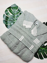 Unisex Robe, Beach or spa Robe with pockets - Dark Green from EBRU Home