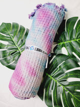 Bath Towel, Waffle Towel, Turkish Beach Towel, Handmade Tie dye Blue/Pink from EBRU Home