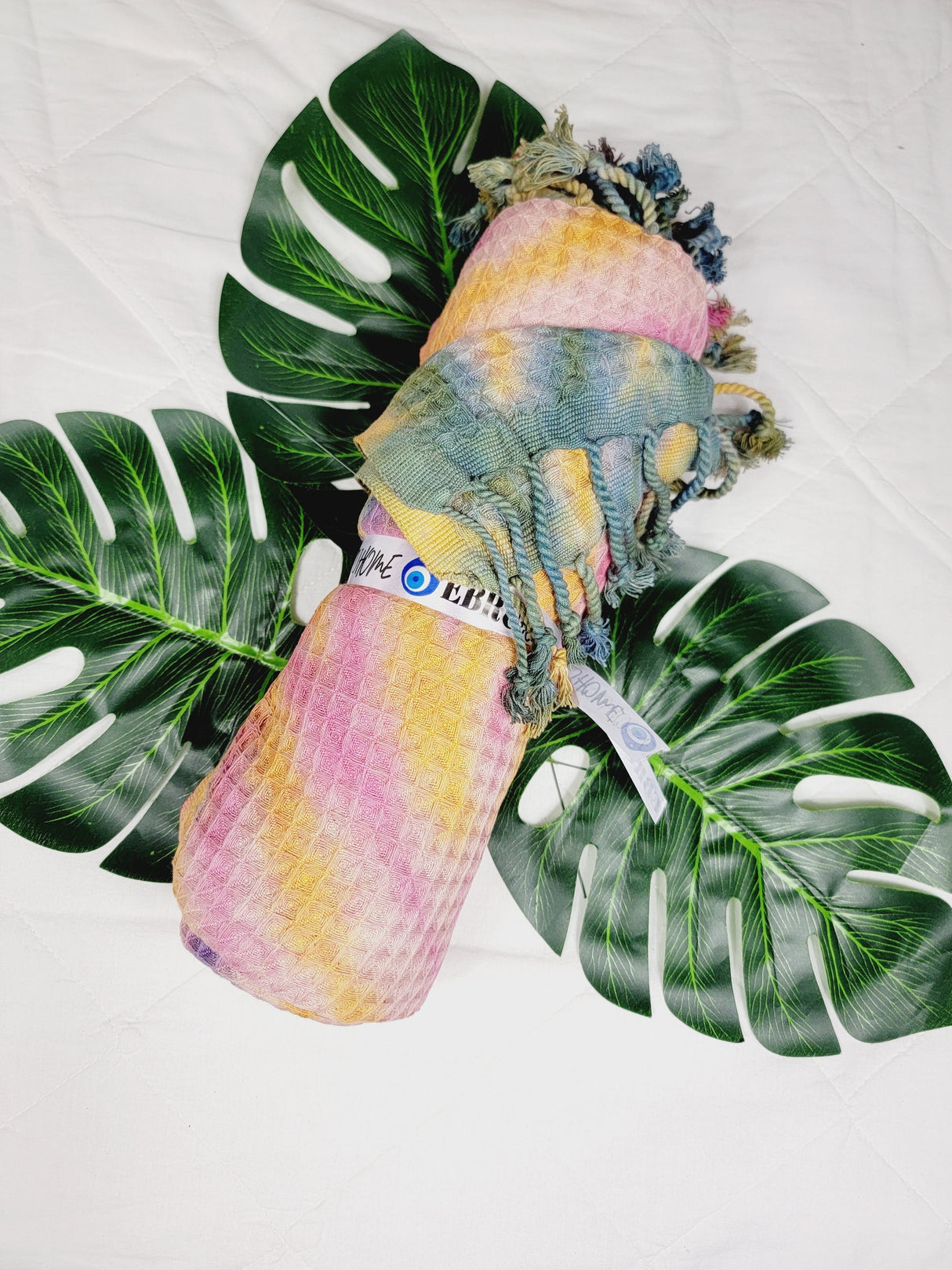 Bath Towel, Waffle Towel, Turkish Beach Towel, Handmade Tie dye from EBRU Home