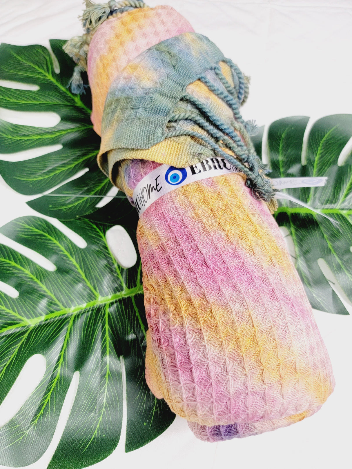 Bath Towel, Waffle Towel, Turkish Beach Towel, Handmade Tie dye from EBRU Home