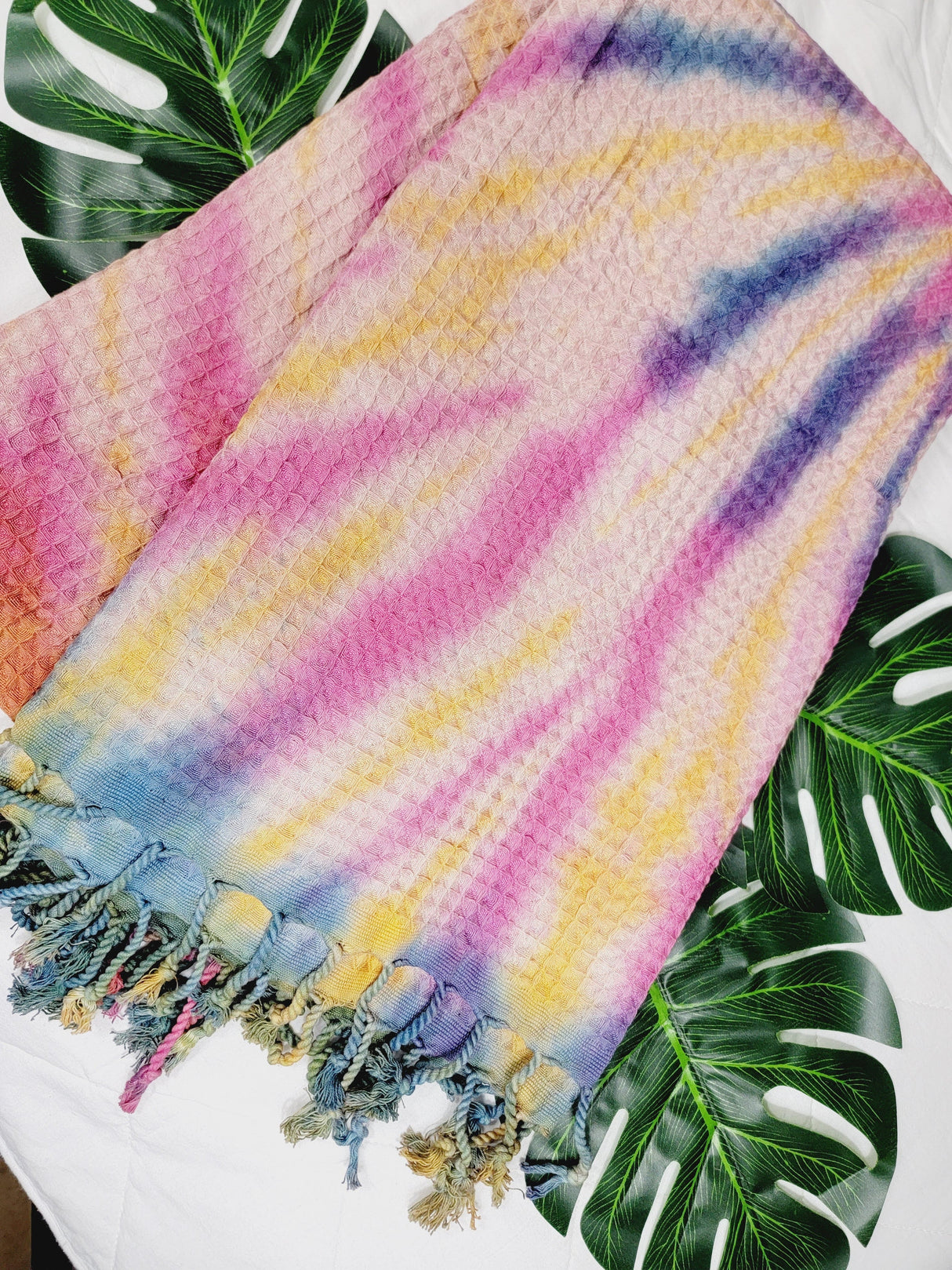 Bath Towel, Waffle Towel, Turkish Beach Towel, Handmade Tie dye from EBRU Home