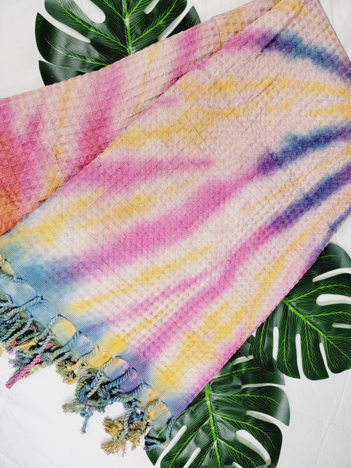 Bath Towel, Waffle Towel, Turkish Beach Towel, Handmade Tie dye from EBRU Home