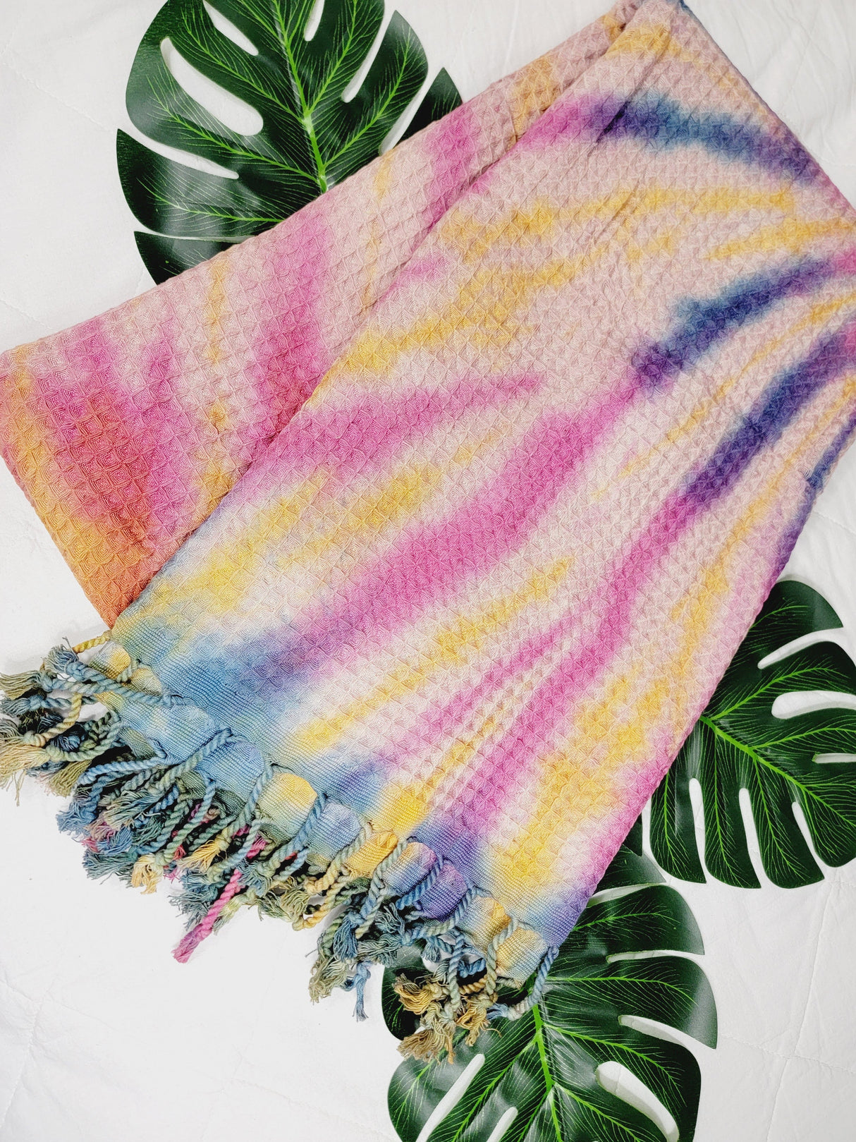 Bath Towel, Waffle Towel, Turkish Beach Towel, Handmade Tie dye from EBRU Home