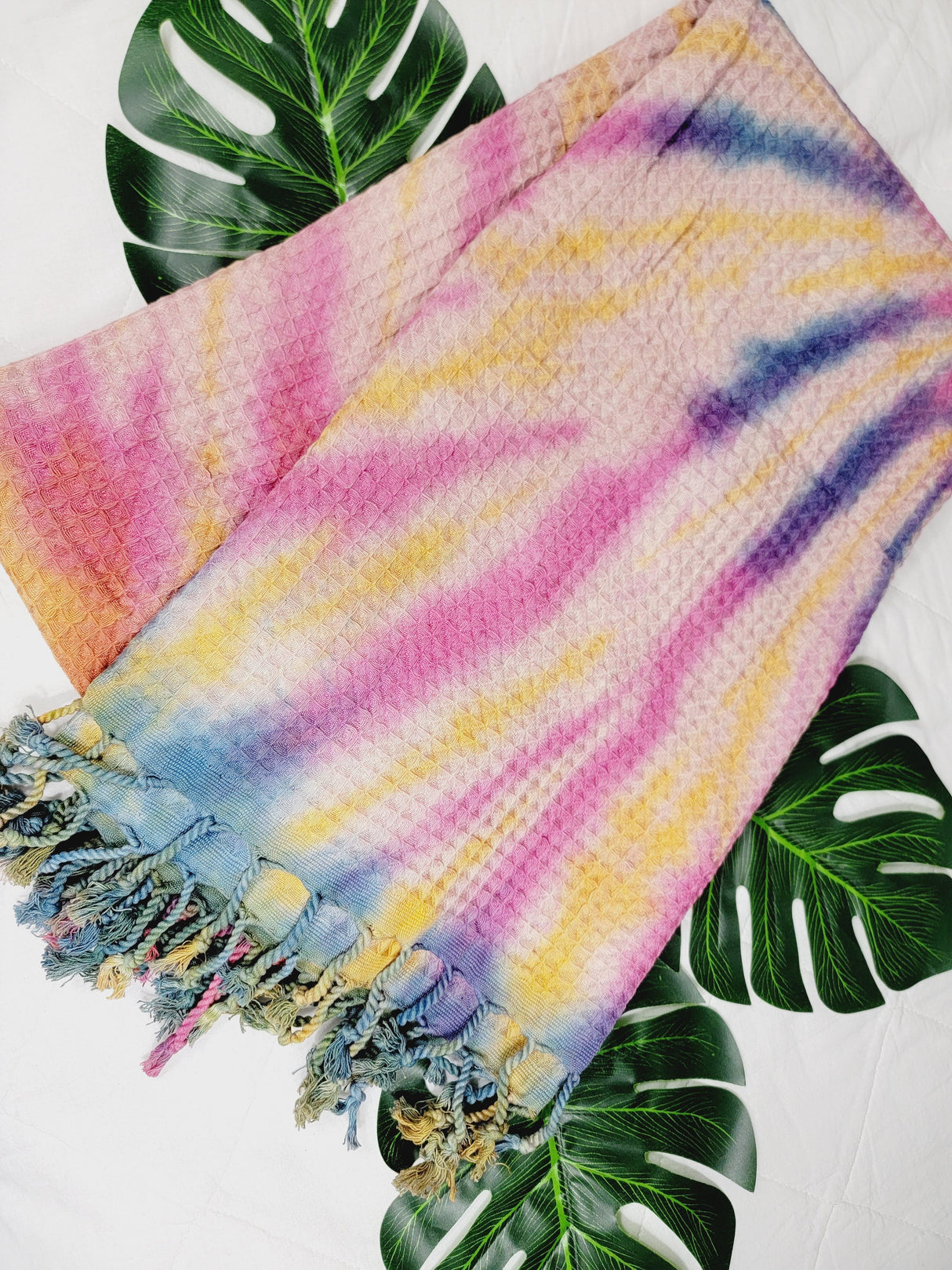 Bath Towel, Waffle Towel, Turkish Beach Towel, Handmade Tie dye from EBRU Home