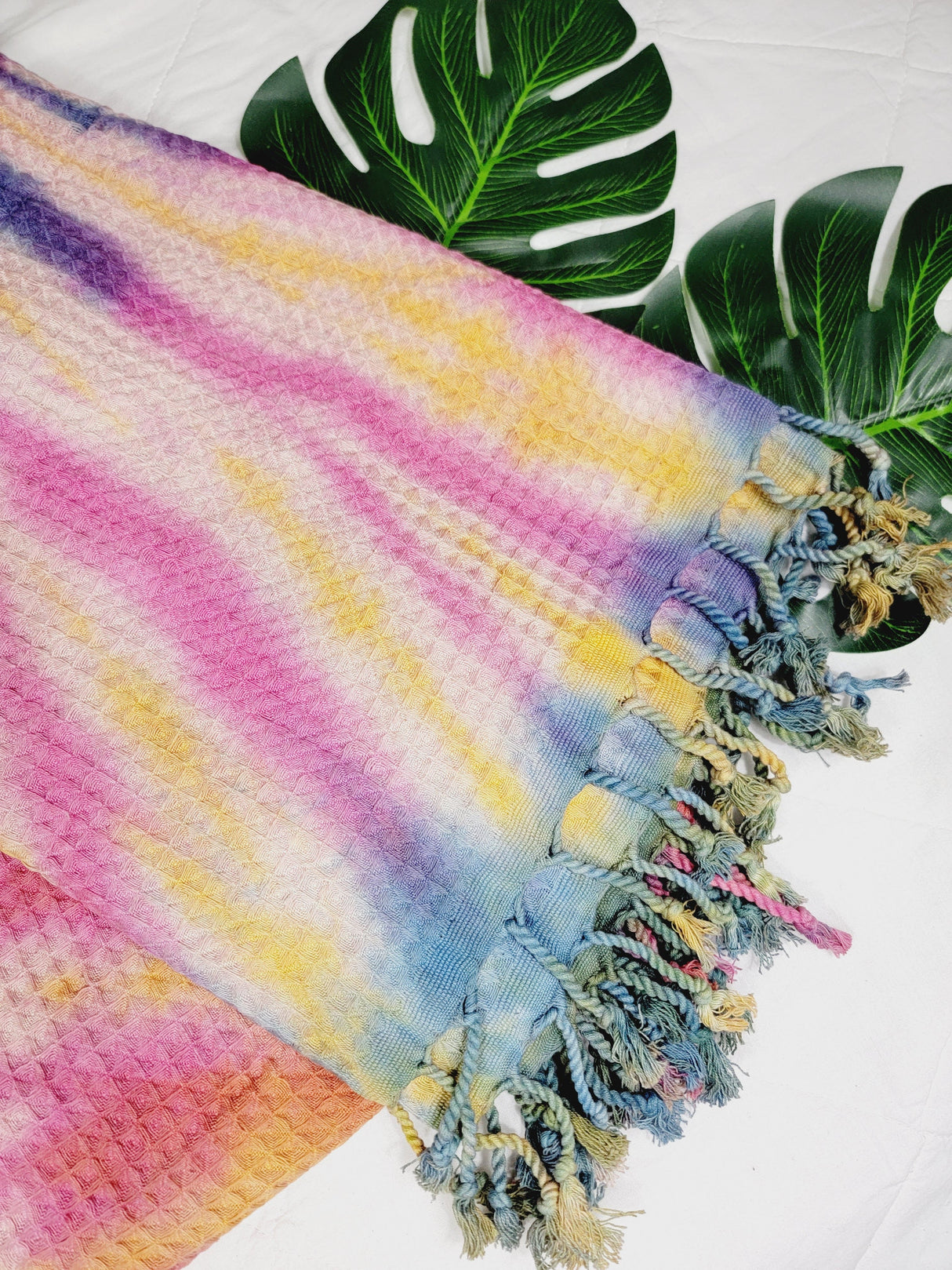 Bath Towel, Waffle Towel, Turkish Beach Towel, Handmade Tie dye from EBRU Home