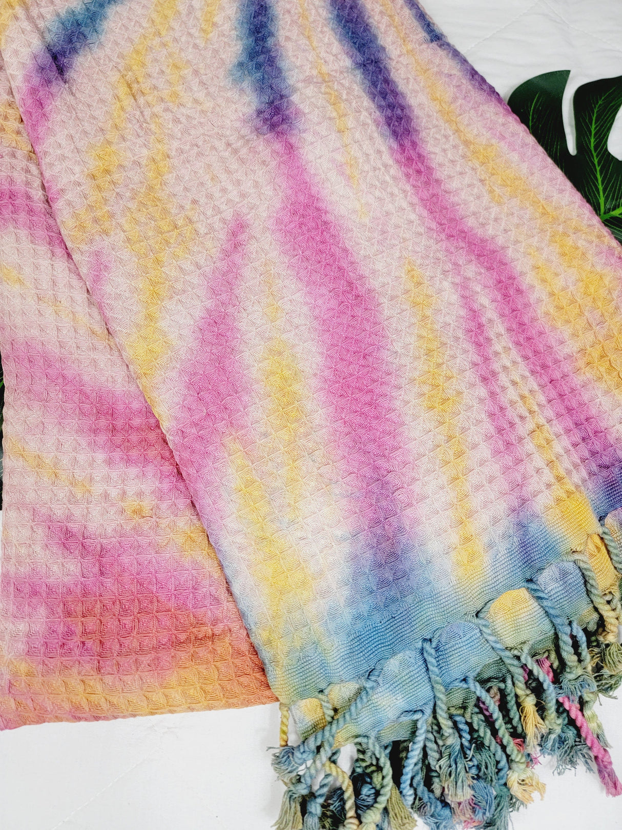 Bath Towel, Waffle Towel, Turkish Beach Towel, Handmade Tie dye from EBRU Home