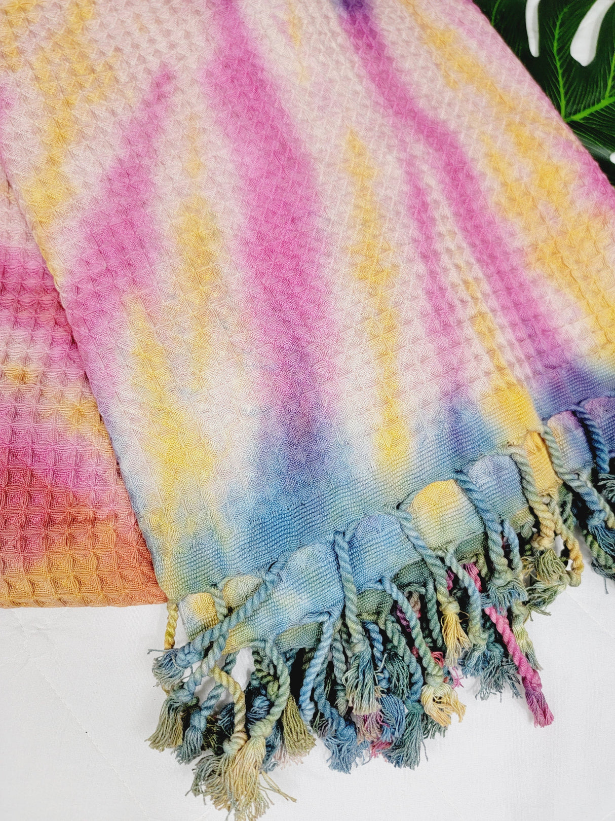 Bath Towel, Waffle Towel, Turkish Beach Towel, Handmade Tie dye from EBRU Home