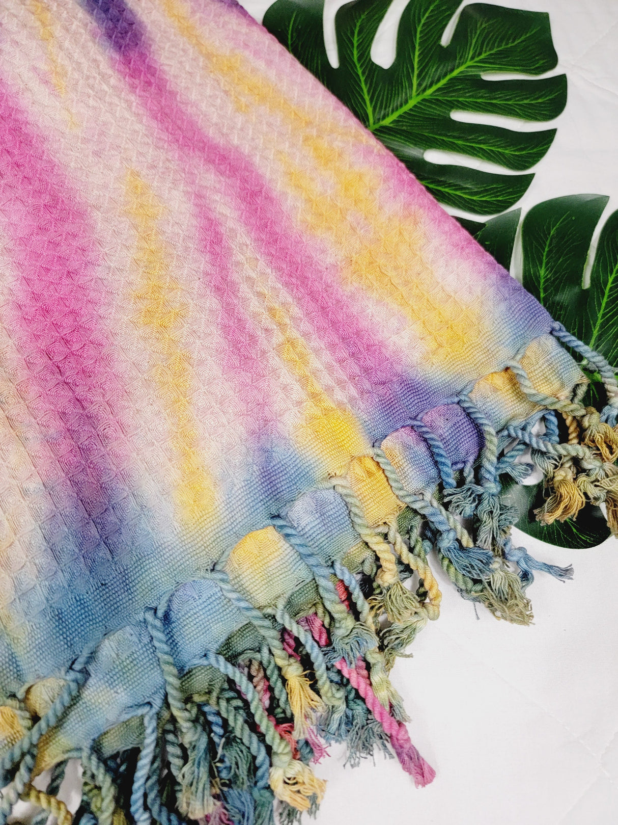 Bath Towel, Waffle Towel, Turkish Beach Towel, Handmade Tie dye from EBRU Home