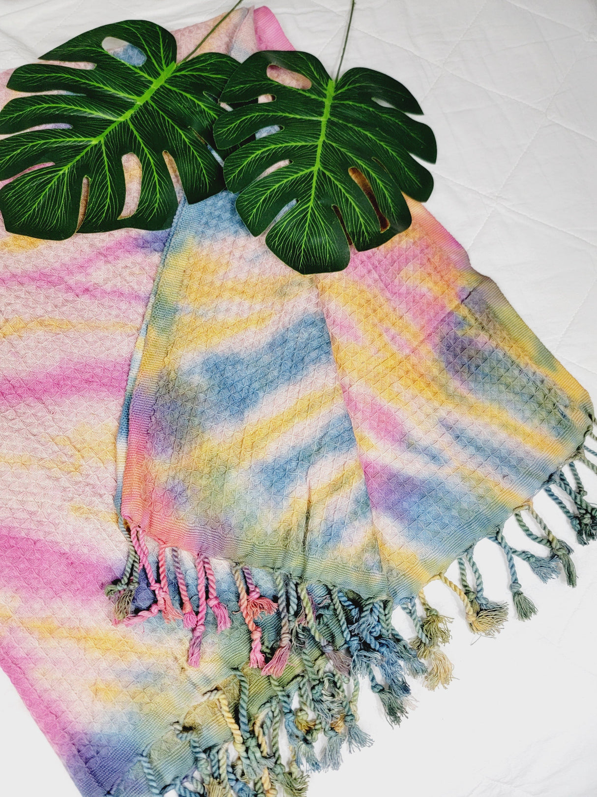 Bath Towel, Waffle Towel, Turkish Beach Towel, Handmade Tie dye from EBRU Home