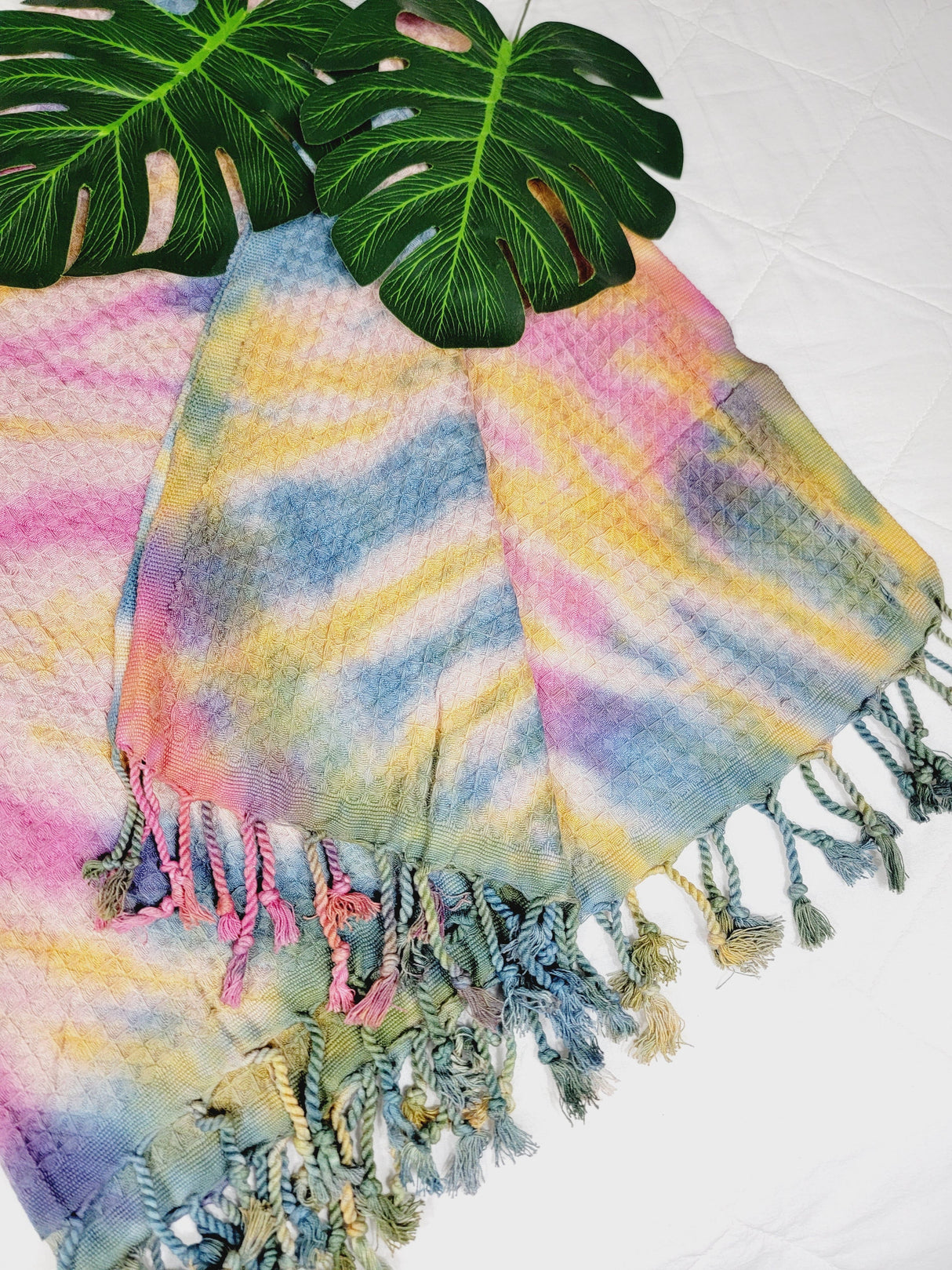Bath Towel, Waffle Towel, Turkish Beach Towel, Handmade Tie dye from EBRU Home