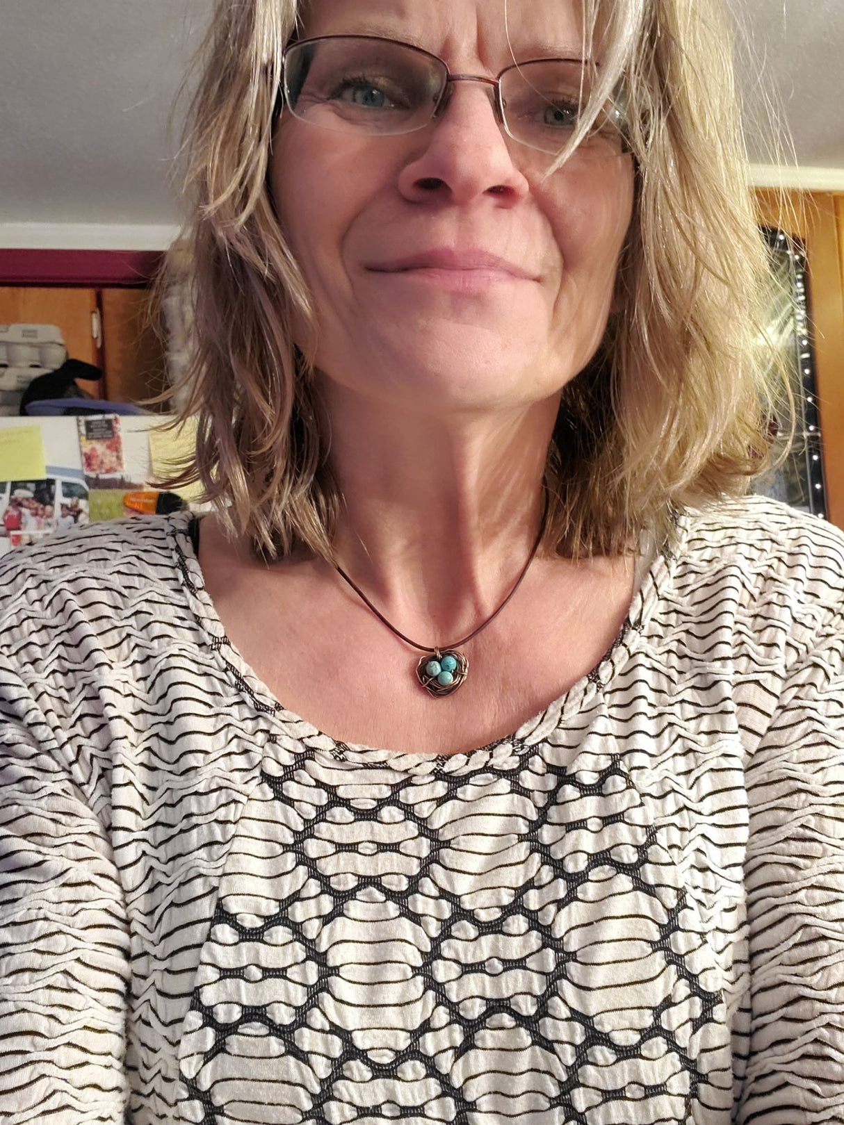 Copper Robin Nest Necklace with Up To 5 Beads from Alexa Martha Designs