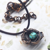 Copper Robin Nest Necklace with Up To 5 Beads from Alexa Martha Designs