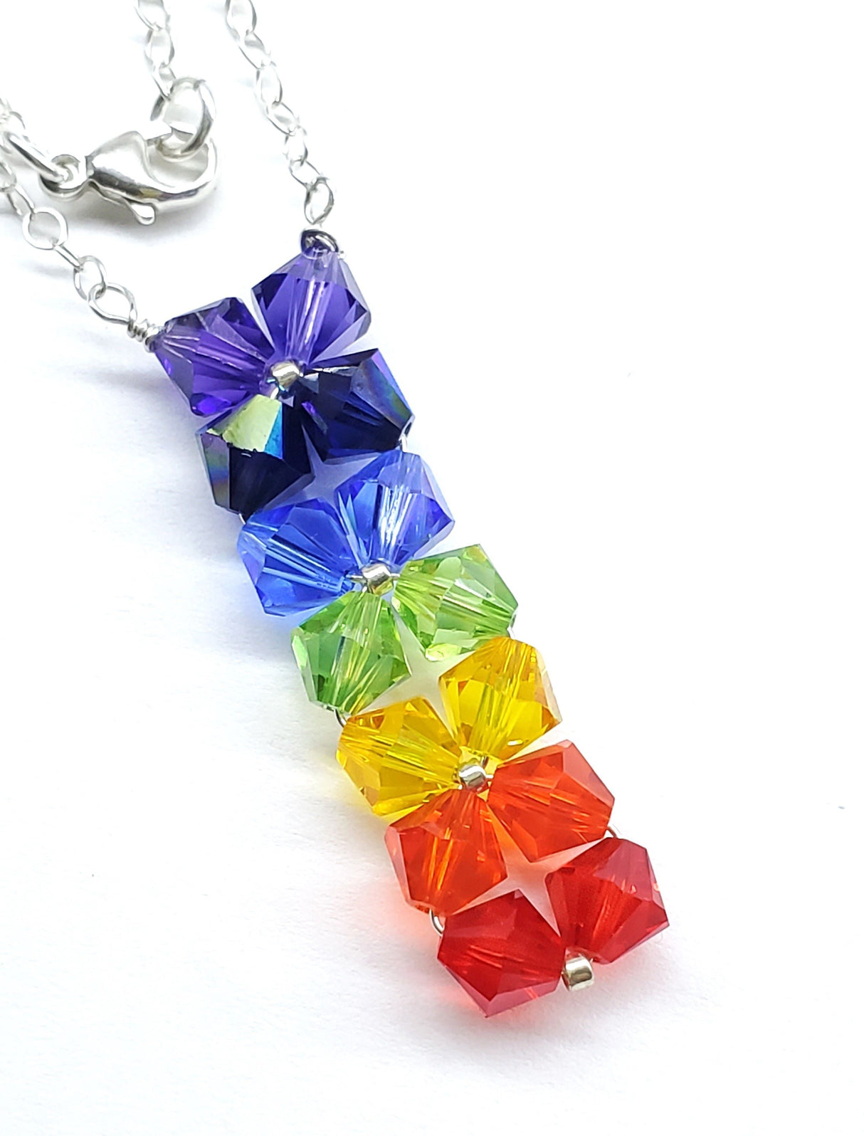 Handmade True Rainbow Crystal Rock Candy Necklace from Alexa Martha Designs
