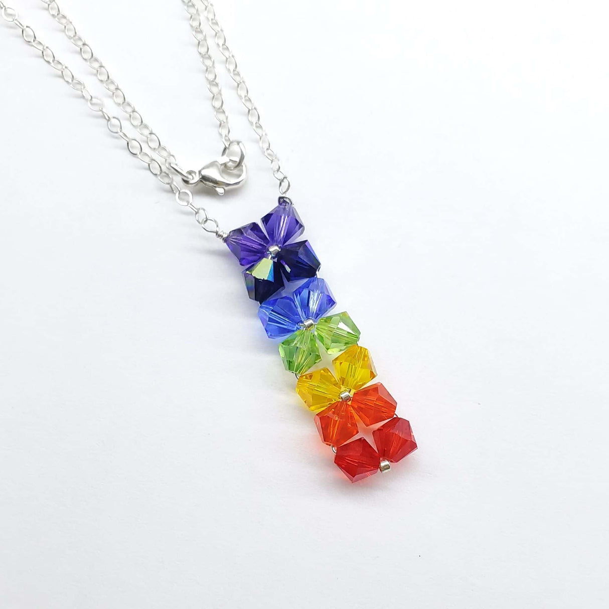Handmade True Rainbow Crystal Rock Candy Necklace from Alexa Martha Designs