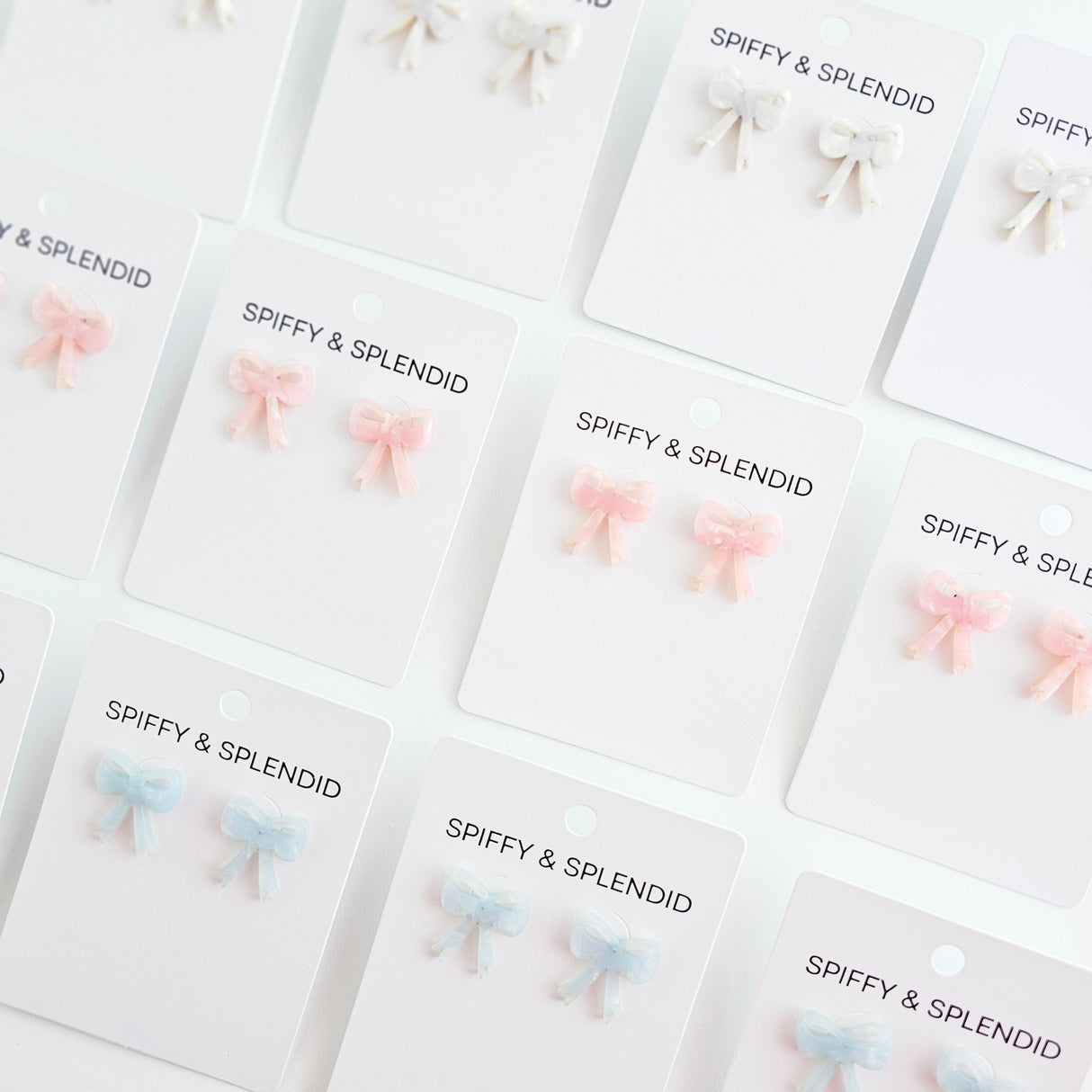 Bow Studs - White from Spiffy & Splendid