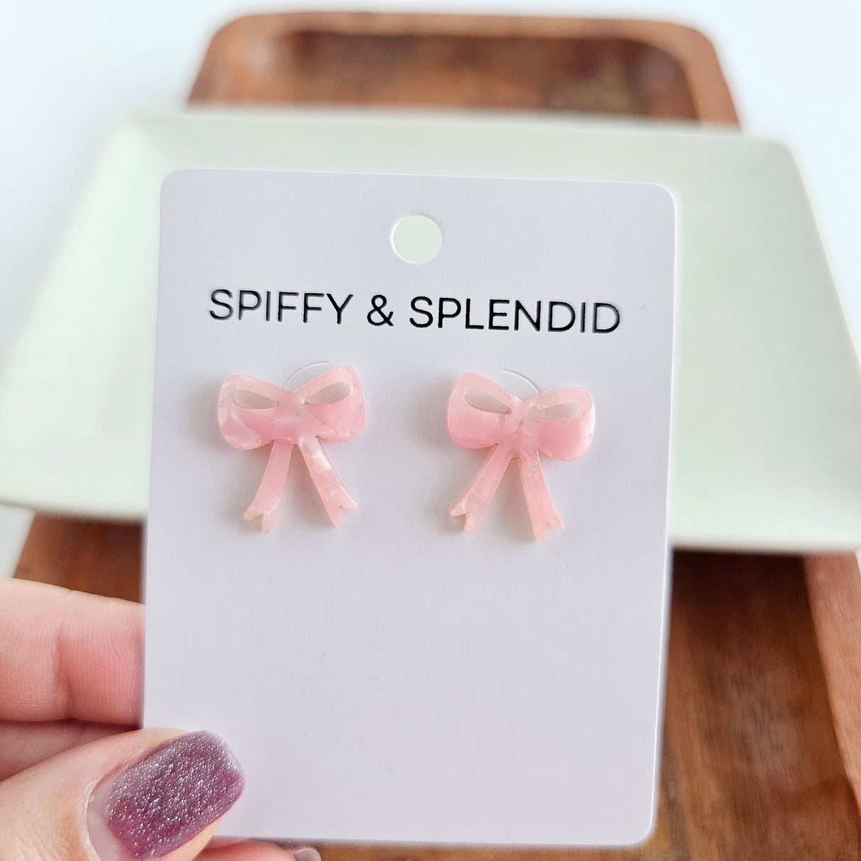 Bow Studs - Pink from Spiffy & Splendid