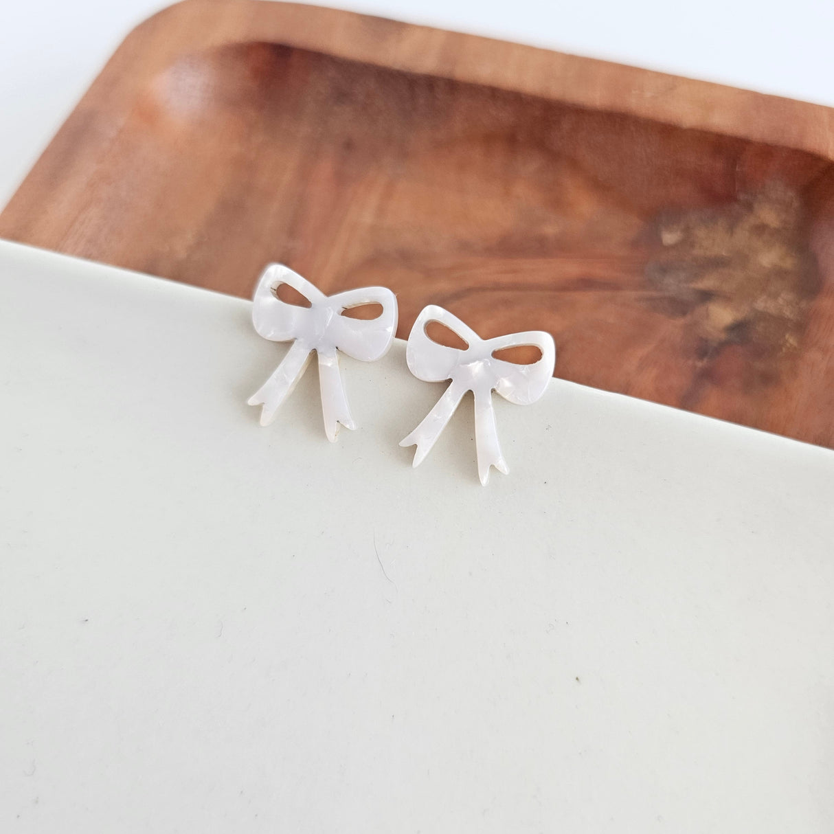 Bow Studs - White from Spiffy & Splendid