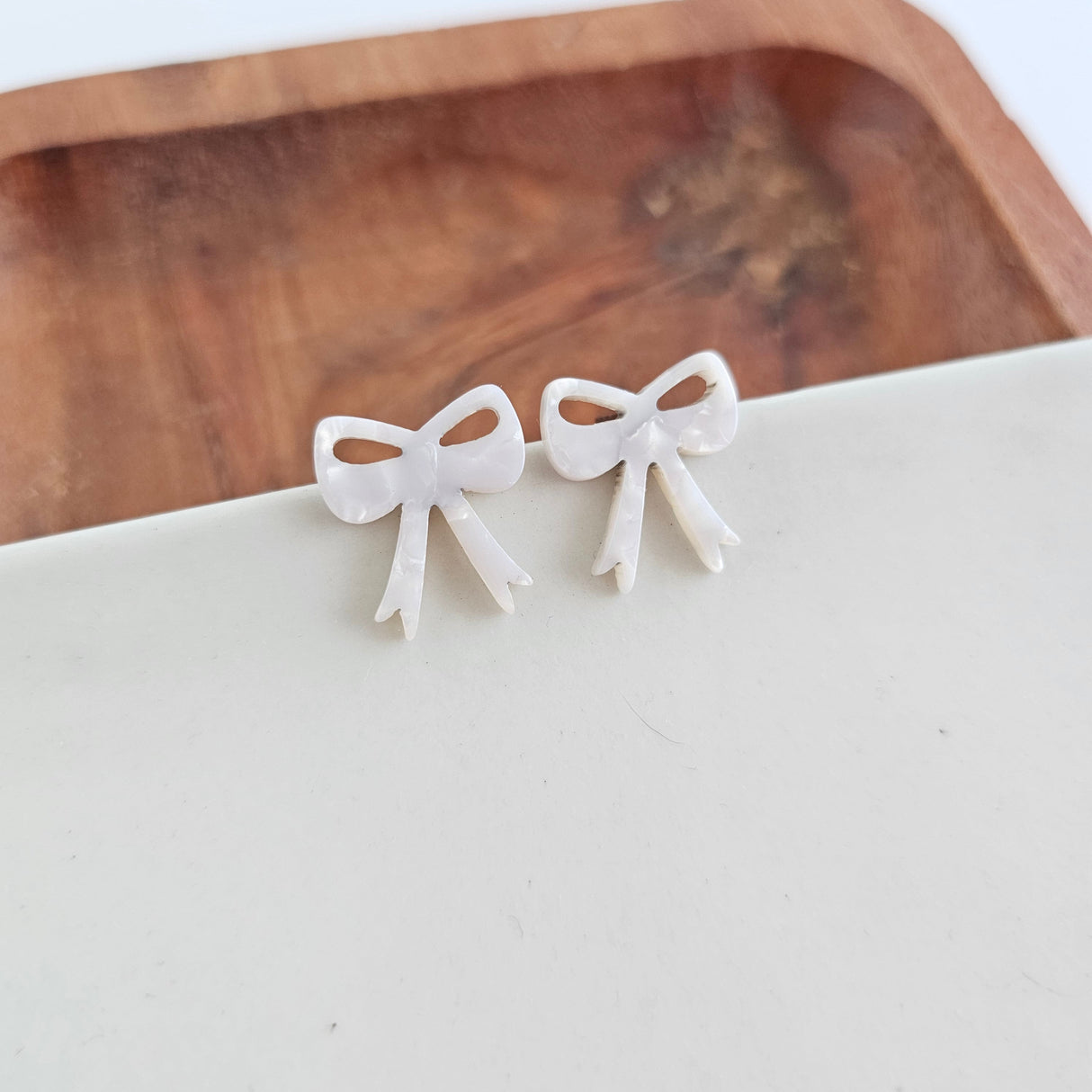 Bow Studs - White from Spiffy & Splendid