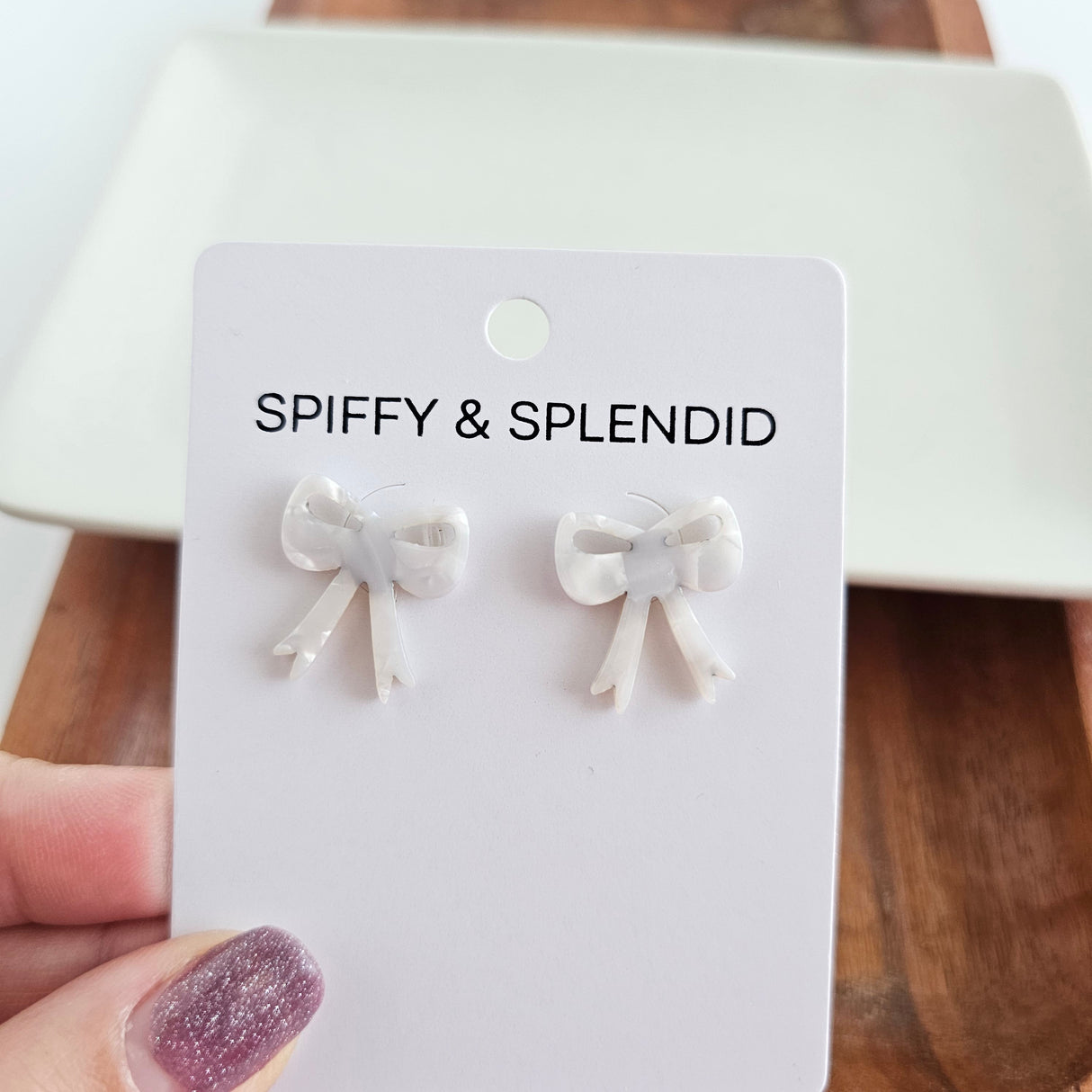 Bow Studs - White from Spiffy & Splendid
