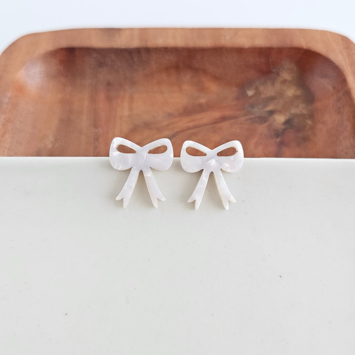 Bow Studs - White from Spiffy & Splendid
