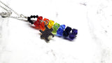 Wire Woven Rainbow Autism Puzzle Piece Bar Necklace-2024 Limited Edition from Alexa Martha Designs