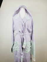 Unisex Robe, Beach or spa Robe with pockets - Lilac / Mint from EBRU Home