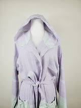 Unisex Robe, Beach or spa Robe with pockets - Lilac / Mint from EBRU Home