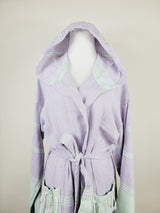 Unisex Robe, Beach or spa Robe with pockets - Lilac / Mint from EBRU Home