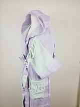 Unisex Robe, Beach or spa Robe with pockets - Lilac / Mint from EBRU Home