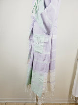 Unisex Robe, Beach or spa Robe with pockets - Lilac / Mint from EBRU Home