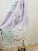 Unisex Robe, Beach or spa Robe with pockets - Lilac / Mint from EBRU Home