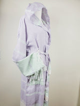 Unisex Robe, Beach or spa Robe with pockets - Lilac / Mint from EBRU Home